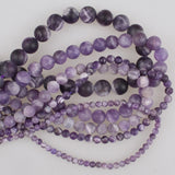 Matte Amethyst Frosted Crystal Beads 4-12mm