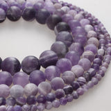 Matte Amethyst Frosted Crystal Beads 4-12mm