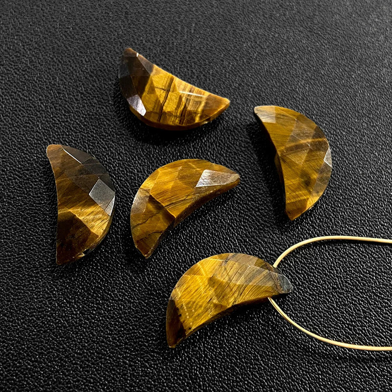 Labradorite Opal Crystal Beads Moon Pendant DIY Jewelry Making