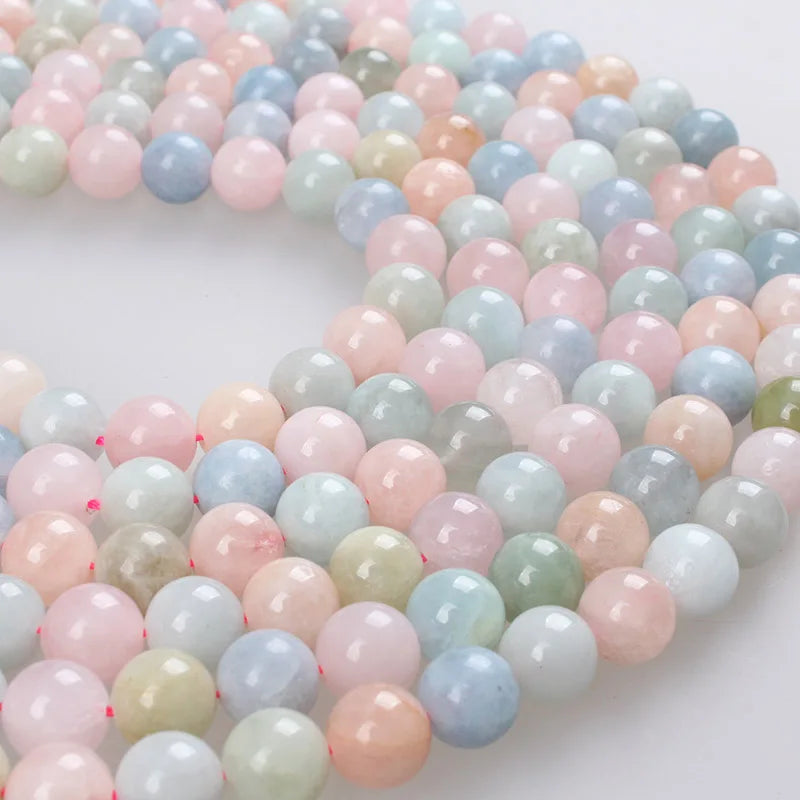 Morganite Gem Stone Beads Round Loose Beads 4-12mm