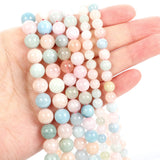 Morganite Round Loose Beads for Jewelry Making 4-12 MM