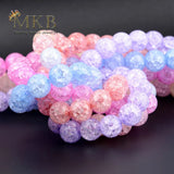 Multicolor Cracked Quartz Round Beads for Jewelry Making 6-12mm