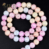 Multicolor Cracked Quartz Round Beads for Jewelry Making 6-12mm