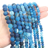 Natural Stone Beads Multicolor Frosted Weathering Loose Spacer Bead 4-12MM