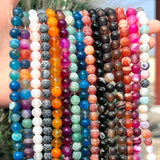 Natural Stone Beads Multicolor Frosted Weathering Loose Spacer Bead 4-12MM