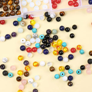 15 Grids Natural Stone Beads Mixed Color for Jewelry Making DIY