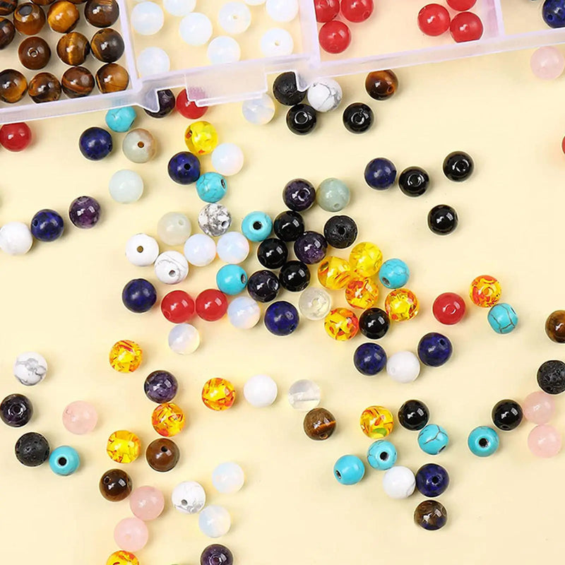 15 Grids Natural Stone Beads Mixed Color for Jewelry Making DIY