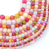 Multicolor Snow Crystal Stone Round Loose Beads 4-12MM