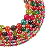 Multicolor Snow Crystal Stone Round Loose Beads 4-12MM