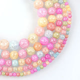 Multicolor Snow Crystal Stone Round Loose Beads 4-12MM