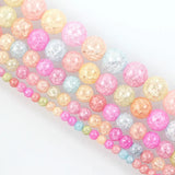 Multicolor Snow Crystal Stone Round Loose Beads 4-12MM