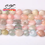 Natural Irregular Morganite Stone Beads 8-10mm
