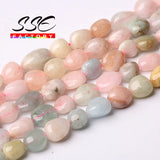 Natural Irregular Morganite Stone Beads 8-10mm