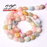 Natural Irregular Morganite Stone Beads 8-10mm