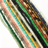 Natural Stone Tube Loose Beads Opal Agates Quartz Necklace Making