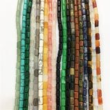 Natural Stone Tube Loose Beads Opal Agates Quartz Necklace Making