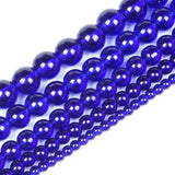 Navy Glass Charm Round Loose Beads for Jewelry Making