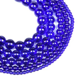 Navy Glass Charm Round Loose Beads for Jewelry Making
