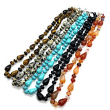 Natural Stone Beads Necklace 10x14 Mm Agate Beads 18 Inches