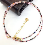 Natural Stone Beads Necklaces 2MM Small Size Faceted Round Quarts
