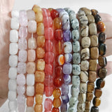 Natural Stone Beads Opal Amazonite Agates Cube Rectangle Irregular Loose Beads