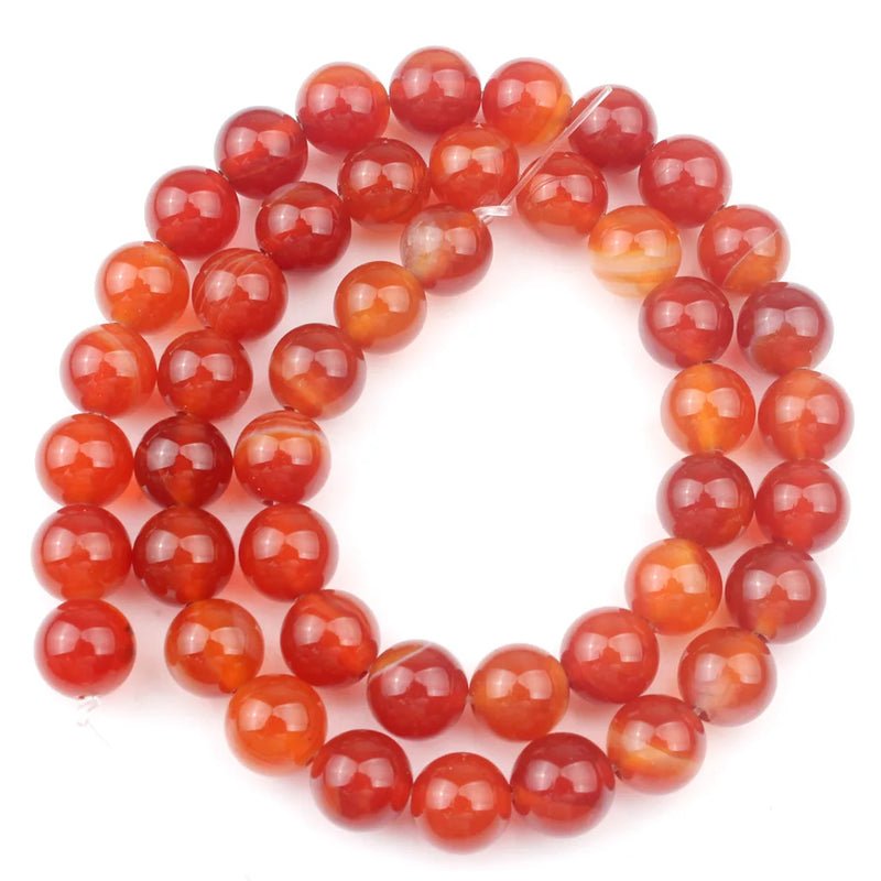 Orange Crack Agate Round Beads 4-10mm for Jewelry Making DIY Bracelet