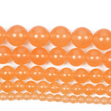 Orange Yellow Chalcedony Charm Round Loose Beads for Jewelry Making