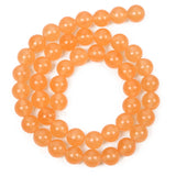 Orange Yellow Chalcedony Charm Round Loose Beads for Jewelry Making