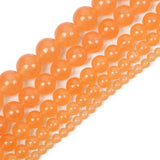 Orange Yellow Chalcedony Charm Round Loose Beads for Jewelry Making