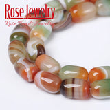 Peacock Agates Drum Barrel Shape Beads for Jewelry Making