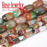 Peacock Agates Drum Barrel Shape Beads for Jewelry Making