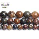 Pietersite Stone Round Loose Beads for Jewelry Making 15inches