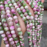 Pink Green Persian Jades Round Loose Beads 6/8/10/12 MM