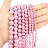 Pink Howlite Turquoise Round Stone Beads 4/6/8/10/12MM