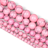 Pink Howlite Turquoise Round Stone Beads 4/6/8/10/12MM