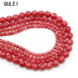 Pink Peach Chalcedony Natural Stone Beads 4/6/8/10mm 15 inches DIY Bracelet