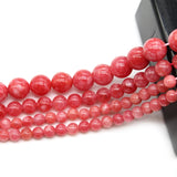 Pink Peach Chalcedony Natural Stone Beads 4/6/8/10mm 15 inches DIY Bracelet