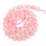 Pink Rose Quartz Charm Round Natural Stone Beads 4-12MM
