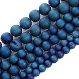 Sapphire Smile Agate Charm Round Stone Beads for Jewelry Making 4-12MM