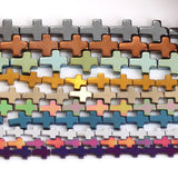 Cross Shape Hematite Spacer Beads Plating Golds Silvers