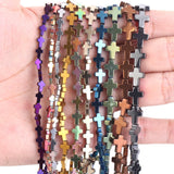 Cross Shape Hematite Spacer Beads Plating Golds Silvers