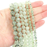 Prehnite Round Loose Beads for Jewelry Making Needlework Bracelet DIY