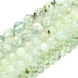 Prehnite Round Loose Beads for Jewelry Making Needlework Bracelet DIY