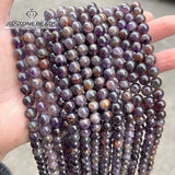 Purple Ghost Quartz Round Loose Spacer Amethyst Beads for Jewelry Making DIY