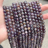 Purple Ghost Quartz Round Loose Spacer Amethyst Beads for Jewelry Making DIY