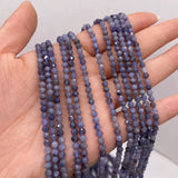 Purple Tanzania Faceted Natural Stone Beads 3mm