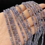 Purple Tanzania Faceted Natural Stone Beads 3mm