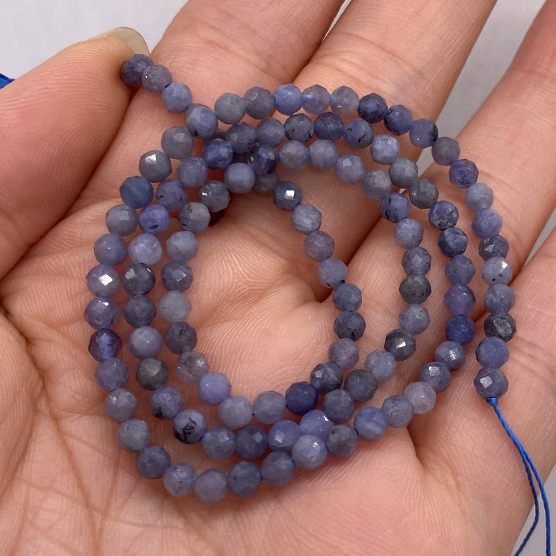 Purple Tanzania Faceted Natural Stone Beads 3mm