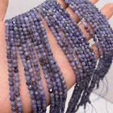 Purple Tanzania Faceted Natural Stone Beads 3mm