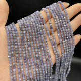 Purple Tanzania Faceted Natural Stone Beads 3mm